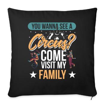 Circus Event Clown Circus Gift - Sofa pillowcase 17,3'' x 17,3'' (45 x 45 cm) - black - Front