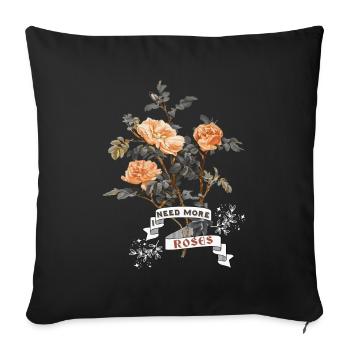 Vintage rose motif, rose design, funny saying - Sofa pillowcase 17,3'' x 17,3'' (45 x 45 cm) - black - Front