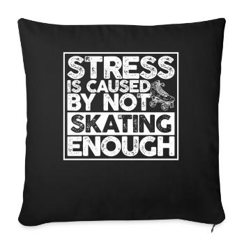 Roller skates driving roller skate roller skate roller skate - Sofa pillowcase 17,3'' x 17,3'' (45 x 45 cm) - black - Front