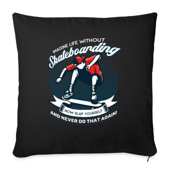 Skateboarder Skaten Skateboard - Housse de coussin décorative 45 x 45 cm - noir - Devant