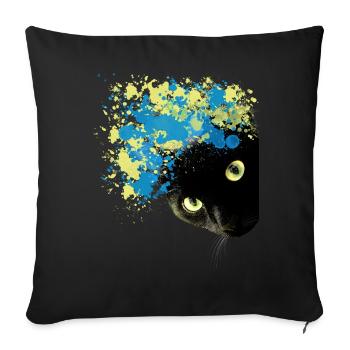 Black Cat Water Color - Housse de coussin décorative 45 x 45 cm - noir - Devant