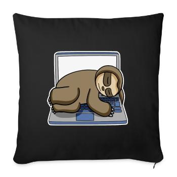 Paresseux bureau drôle Détente - Housse de coussin décorative 45 x 45 cm - noir - Devant