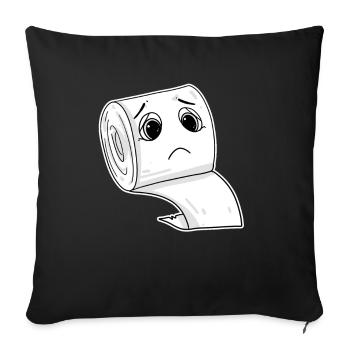 Toilet paper meme funny - Sofa pillowcase 17,3'' x 17,3'' (45 x 45 cm) - black - Front