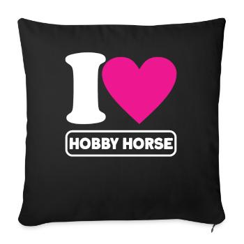 Horse Riding Hobbyhorse - Sofa pillowcase 17,3'' x 17,3'' (45 x 45 cm) - black - Front