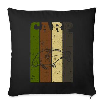 Carpes de carpes cadeau carpe Boilie - Housse de coussin décorative 45 x 45 cm - noir - Devant