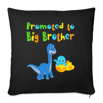 promoted to big brother - Sofa pillowcase 17,3'' x 17,3'' (45 x 45 cm) - black - Front
