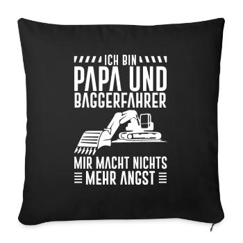 Bauarbeiter Bagger Geschenk Baggerfahrer - Sofakissenbezug 45 x 45 cm - Schwarz - Vorne