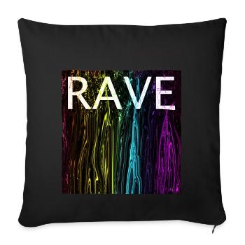 Rave Festival Club EDM House Techno Hardstyle Psy - Sofa pillowcase 17,3'' x 17,3'' (45 x 45 cm) - black - Front
