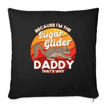 Sugar Glider Short-headed glider - Sofa pillowcase 17,3'' x 17,3'' (45 x 45 cm) - black - Front