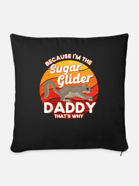 Sugar Glider Kurzkopfgleitbeutler - Sofakissenbezug 45 x 45 cm - Schwarz