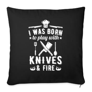 Cool Hobby Chef Chef Kitchen Gifts - Sofa pillowcase 17,3'' x 17,3'' (45 x 45 cm) - black - Front