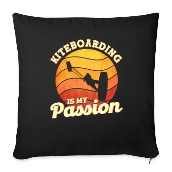 Kiteboarder Kiteboarding Kitesurfing - Sofa pillowcase 17,3'' x 17,3'' (45 x 45 cm) - black - Front