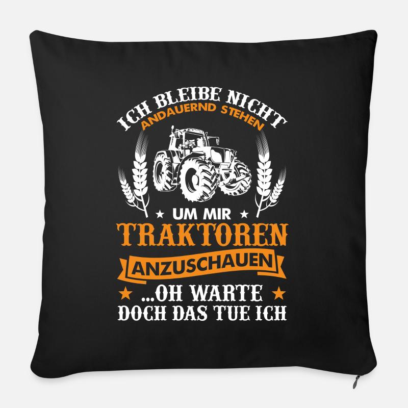 Landwirt & Bauern Traktor Trecker Liebe Geschenk - Sofakissenbezug 45 x 45 cm - Schwarz