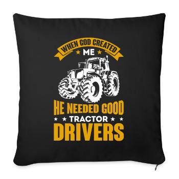 Farmer & Farmer Tractor Trecker Love Gift - Sofa pillowcase 17,3'' x 17,3'' (45 x 45 cm) - black - Front