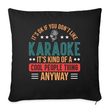 Chanteurs Karaoke - Housse de coussin décorative 45 x 45 cm - noir - Devant