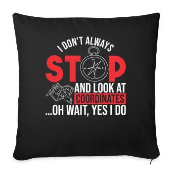 Geocacher Aventure Geocaching - Housse de coussin décorative 45 x 45 cm - noir - Devant