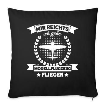 Modellflieger Modellfliegen Modellflug - Sofakissenbezug 45 x 45 cm - Schwarz - Vorne