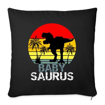 Babysaurus T Rex Dinosaur - Sofa pillowcase 17,3'' x 17,3'' (45 x 45 cm) - black - Front