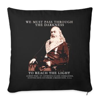 Albert Pike, Freemasonry Quote Masonic Design, - Sofa pillowcase 17,3'' x 17,3'' (45 x 45 cm) - black - Front