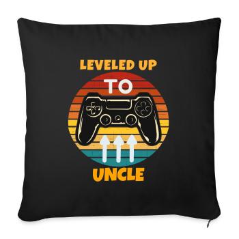 Leveled Up To Uncle - Sofa pillowcase 17,3'' x 17,3'' (45 x 45 cm) - black - Front