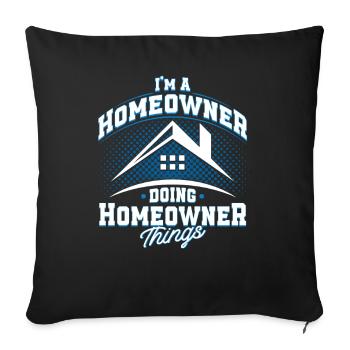 House building construction manager Builder - Sofa pillowcase 17,3'' x 17,3'' (45 x 45 cm) - black - Front