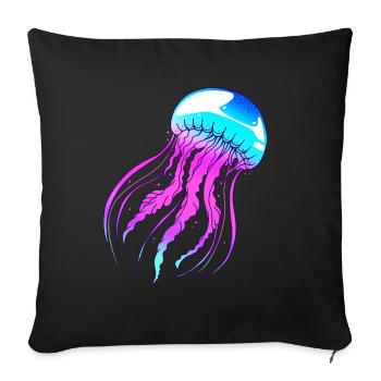 jellyfish - Sofa pillowcase 17,3'' x 17,3'' (45 x 45 cm) - black - Front