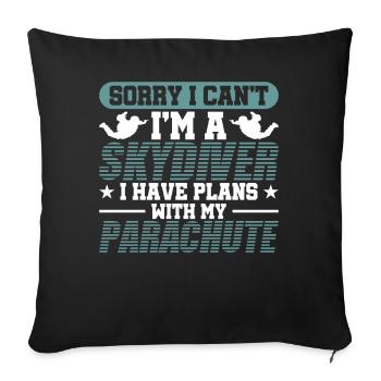 Skydiving Skydive Skydive - Sofa pillowcase 17,3'' x 17,3'' (45 x 45 cm) - black - Front
