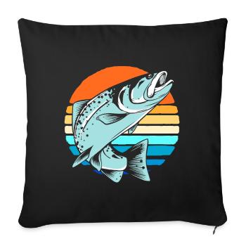 Pêche pêche - Housse de coussin décorative 45 x 45 cm - noir - Devant