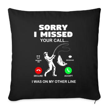 Fishing Fishing - Sofa pillowcase 17,3'' x 17,3'' (45 x 45 cm) - black - Front