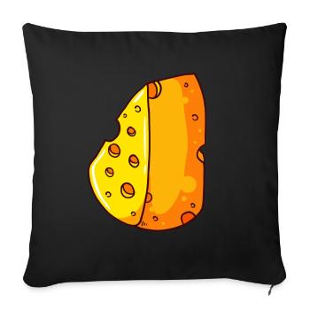 Cheese cheese dairy Cheese parmesan gourmet - Sofa pillowcase 17,3'' x 17,3'' (45 x 45 cm) - black - Front