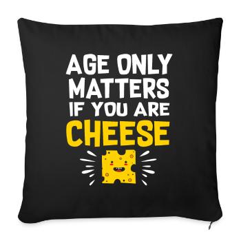Fromage - Housse de coussin décorative 45 x 45 cm - noir - Devant