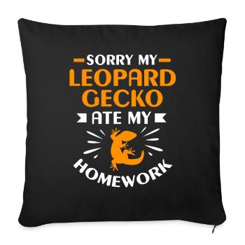 Gecko Lizard Geckos Reptile Reptiles - Sofa pillowcase 17,3'' x 17,3'' (45 x 45 cm) - black - Front