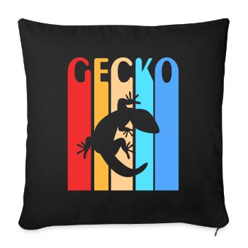 gecko - Sofa pillowcase 17,3'' x 17,3'' (45 x 45 cm) - black - Front