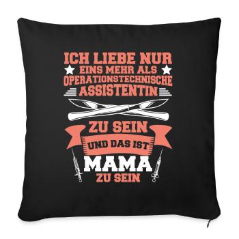 Krankenhaus Spruch Geschenk - Sofakissenbezug 45 x 45 cm - Schwarz - Vorne
