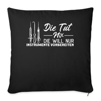 Krankenhaus Operationstechnische Assistentin - Sofakissenbezug 45 x 45 cm - Schwarz - Vorne