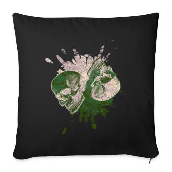 Skull Skull, Yin and Yang Skull, Yin-Yang - Sofa pillowcase 17,3'' x 17,3'' (45 x 45 cm) - black - Front