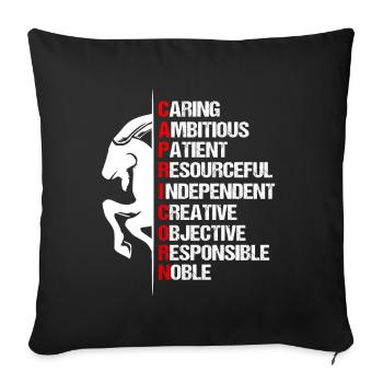 Signe stellaire Capricorne Symbole - Housse de coussin décorative 45 x 45 cm - noir - Devant