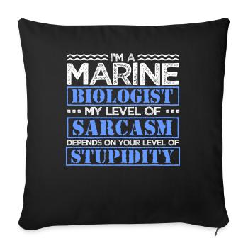 Biologie mer biologie marine cadeau - Housse de coussin décorative 45 x 45 cm - noir - Devant