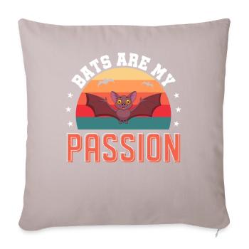 Bats bat saying bat - Sofa pillowcase 17,3'' x 17,3'' (45 x 45 cm) - light taupe - Front