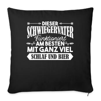 Schwiegerpapa Schwiegervater Spruch Geschenk - Sofakissenbezug 45 x 45 cm - Schwarz - Vorne