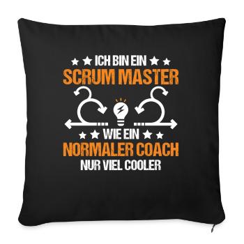 Agile Coach Scrum Master Geschenk - Sofakissenbezug 45 x 45 cm - Schwarz - Vorne