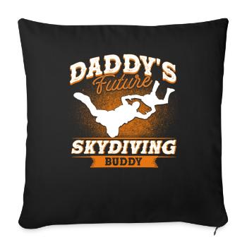 Skydiving buddy skydiving - Sofa pillowcase 17,3'' x 17,3'' (45 x 45 cm) - black - Front