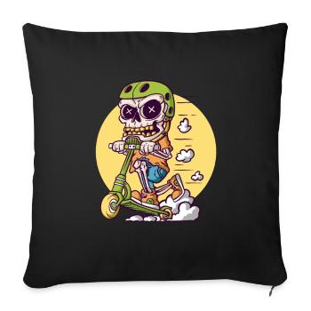 Skull Tretroller - Sofakissenbezug 45 x 45 cm - Schwarz - Vorne