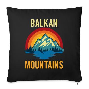Balkan Mountains Sunset - Sofa pillowcase 17,3'' x 17,3'' (45 x 45 cm) - black - Front