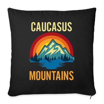 Caucasus Mountains Sunset - Sofa pillowcase 17,3'' x 17,3'' (45 x 45 cm) - black - Front