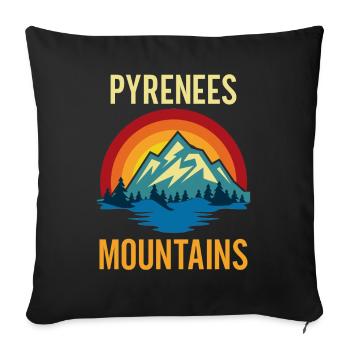 Pyrenees Mountains Sunset - Sofa pillowcase 17,3'' x 17,3'' (45 x 45 cm) - black - Front