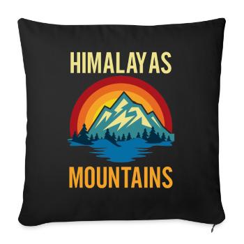 Himalayas Mountains Sunset - Sofa pillowcase 17,3'' x 17,3'' (45 x 45 cm) - black - Front