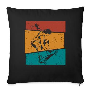 Retro Skater Cool Skateboard Boys Gift - Sofa pillowcase 17,3'' x 17,3'' (45 x 45 cm) - black - Front