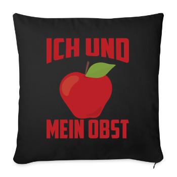 ICH UND MEIN OBST APFEL - Sofakissenbezug 45 x 45 cm - Schwarz - Vorne