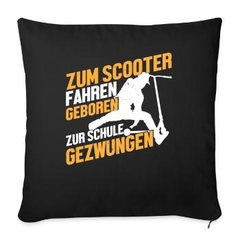 Cooles Stunt Scooter Tretroller Skater Geschenk - Sofakissenbezug 45 x 45 cm - Schwarz - Vorne